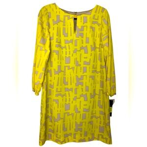 Tahari Women’s Dress, size 4, NWT, Gorgeous yellow and beige